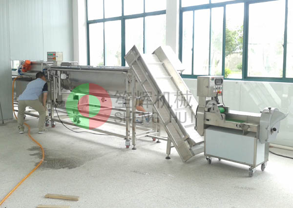 我公司為江蘇FR食品公司提供切菜、洗菜加工生產(chǎn)線